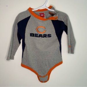 Long sleeve waffle knit Chicago bears onesie